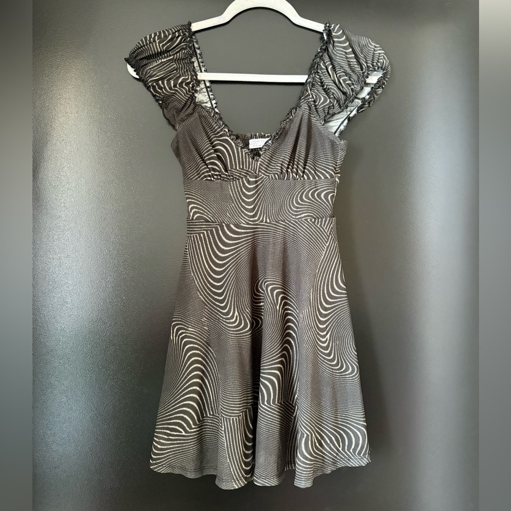 Urban Outfitters Black and White Patterned Mini Dress